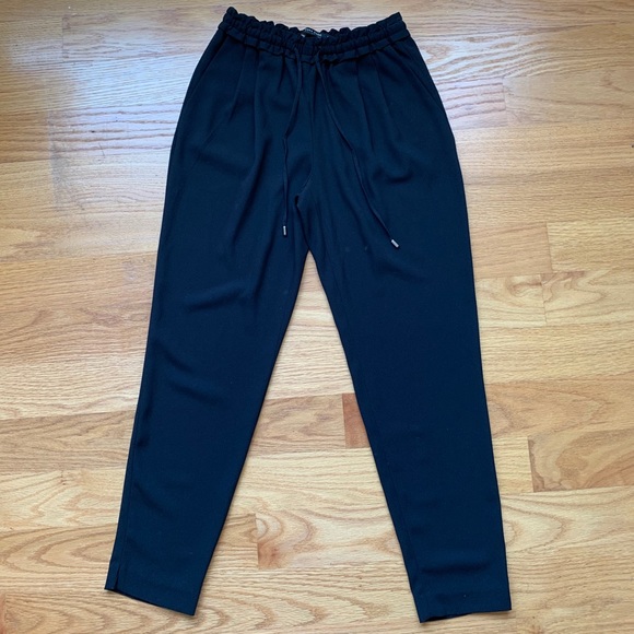 Zara Basic Collection Drawstring Trousers black - Picture 3 of 6